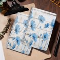 thumbnail image 5 of Spiral Notebook,College Ruled Journal,8.26" x 5.71" 50 Sheets/100 Pages,2 Pack - Handpainted Blue Cosmos Flowers on White Wood Panel Wall, 5 of 7