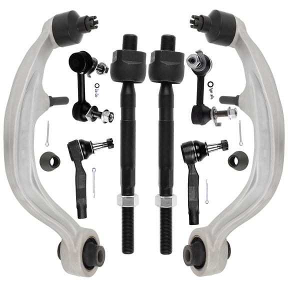 cciyu Lower Rearward Control Arm And Ball Joint Inner Outer Tie Rod End Sway Bar End Link Compatible Fit For INFINITI G35 For Nissan 350Z 8pcs Suspension Kit