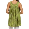 thumbnail image 2 of Sakkas Bohemian Summer Sleeveless Blouse - Green - One Size, 2 of 5