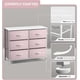thumbnail image 4 of Songqin Dresser with 6 Drawers Fabric Storage Tower Organizer – Steel Frame, Wood Top, Easy Pull Bins for Bedroom, Closet, Hallway, Office-Pink, 4 of 6