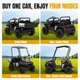 thumbnail image 3 of Rock Wheels 4 Seater 24V Ride On Toy Truck Golf Cart for Big Kids w/ Roof, Sun Shade, Storage Trunk, 4WD, Remote Control, LED Lights, Bluetooth & Music, 3 of 9