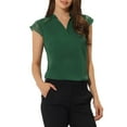 thumbnail image 1 of INSPIRE CHIC Blouse Basique Sans Manches à Col en V pour Femmes, Verte, 1 of 6