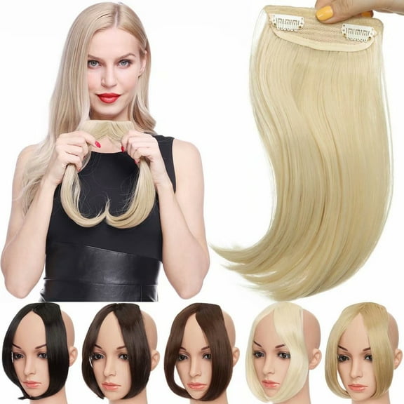SEGO Clip in Hair Bangs Synthetic Hair Pieces Side Bangs One Piece Straight Hair Extensions for Women