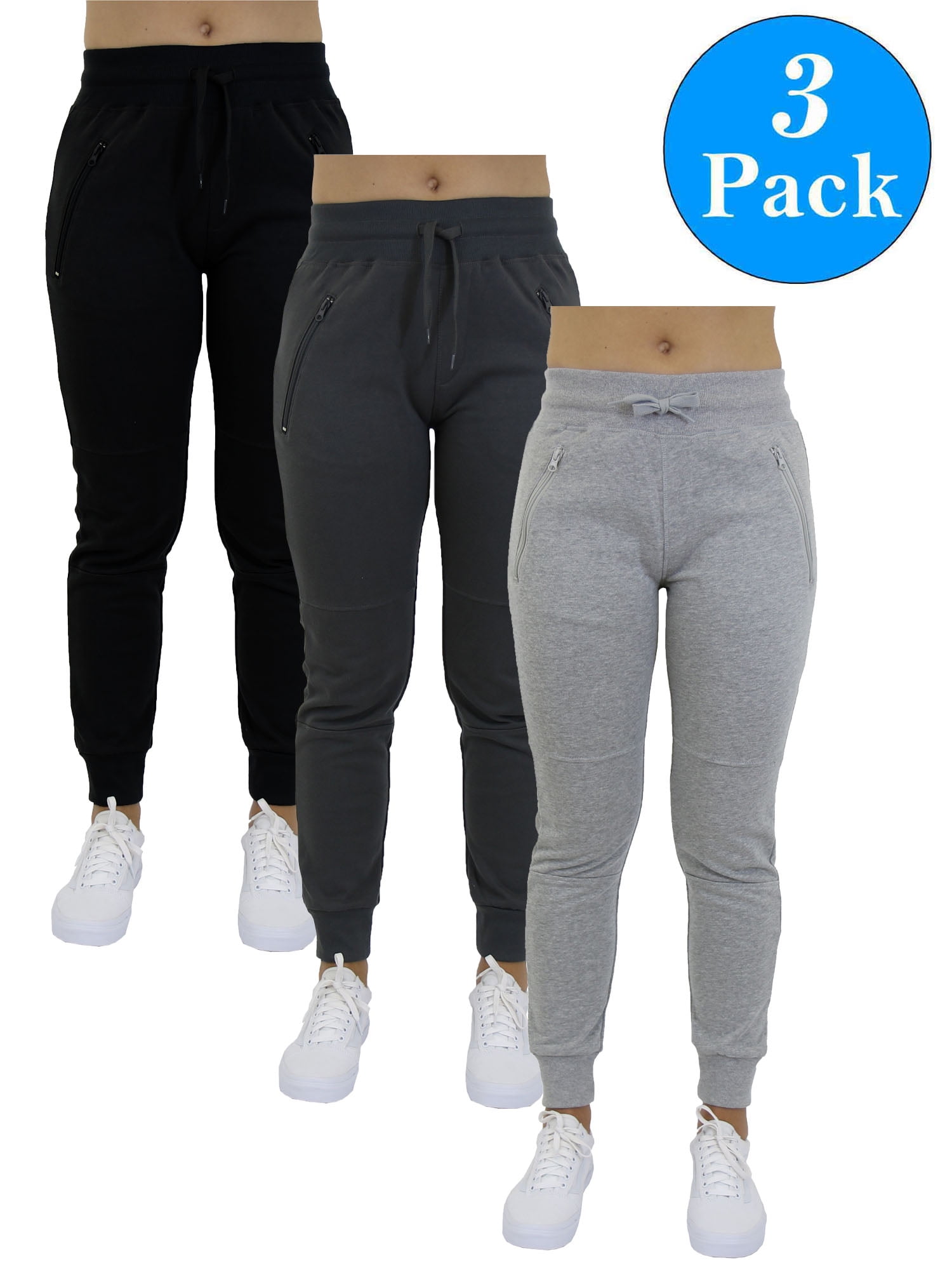 Women's Jogger Pants With Zipper Pockets (3Pack) Walmart Canada