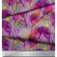 thumbnail image 3 of Soimoi Velvet Fabric Peacock Feather Print Sewing Fabric Yard 58 Inch Wide, 3 of 3