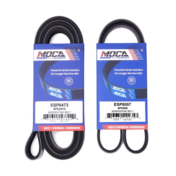 MOCA AUTOPARTS 2x Serpentine Belt Fit for 2003-2006 Chevrolet Silverado 3500 6.0L