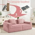 thumbnail image 4 of Modular Sectional Cloud Couch, 81.1'' Boneless Couch Sofa with Deep Seat, Corduroy Modern Sofa for Living Room, No Assembly, Loveseat, Pink, 4 of 8