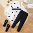 thumbnail image 7 of NOLDARES Baby Toddler Girl Fall Winter Clothing Set Long Sleeve Crewneck Sweatshirt + Elastic Waist Pants 2pcs Outfits(White,4-5 Y), 7 of 7