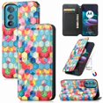 thumbnail image 1 of Compatible With Motorola Moto Edge 30 Case Colorful Wallet Card Slot Pu Leather Kickstand Magnetic Rfid Blocking Cover, 1 of 3