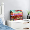 thumbnail image 3 of Acheng Desert Canvas Wall Art Cactus at Sunset Landscape Picture Prints Modern Living Room Decor  20x16inch, 3 of 6