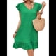 thumbnail image 1 of Vestidos de Verano para Mujer, Escote en V, Mangas , Dobladillo con Volantes, Vestido Verde XL, 1 of 8