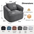 thumbnail image 4 of Trustyue Swivel Accent Chair Modern Round Barrel Chair, Soft Teddy Fleece Fabric Swivel Chair for Living Room, 360 Rotating Small Space Comfort Reading Chair, No Tools Assembly (Dark Grey ), 4 of 11