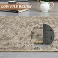 thumbnail image 7 of Washable Rug 10x13 for Living Room Modern Abstract Area Rug Non-Slip Large Contemporary Bedroom Carpet Aesthetic Accent Floor Carpet Foldable Solid Carpet for Home, Brown, 7 of 7