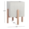 thumbnail image 5 of SAFAVIEH Anston Modern Glam Square Patio Planter with Stand, Natural/Light Grey, 5 of 7