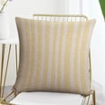 thumbnail image 7 of Pillowcases Pale Yellow And White Candy Stripes Decorative Throw Pillow Covers Farmhouse Stripe Check Throw Pillows for Couch 18"x18" Decor for Sofa Couch, 7 of 7