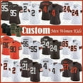 thumbnail image 2 of 06C 24 Nick Chubb Myles Garrett Denzel Ward Custom Football Jersey Brown Deshaun Watson Amari Cooper David Njoku Jadeveon Clowney Wyatt Teller Greg Newsome II, 2 of 5