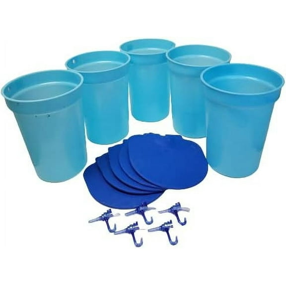 Maple Syrup Backyard Starter Kit Blue 2 Gal Poly Sap Bucket Kit, with Lids and Spouts