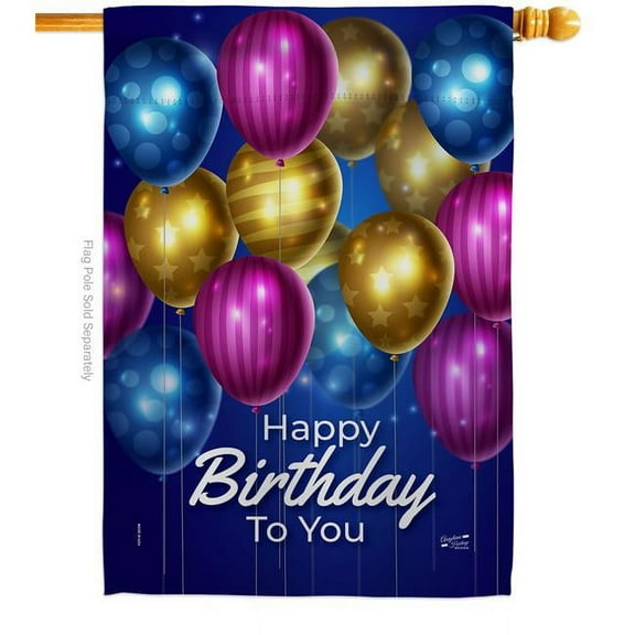 Angeleno Heritage 28 x 40 in. Brighten Birthday House Flag with Celebration Double-Sided Decorative Vertical Decoration Banner Garden Yard Gift