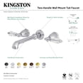 thumbnail image 4 of Kingston Brass KS7028WLL Wilshire Two-Handle Wall Mount Roman Tub Faucet, Brushed Nickel, 4 of 5