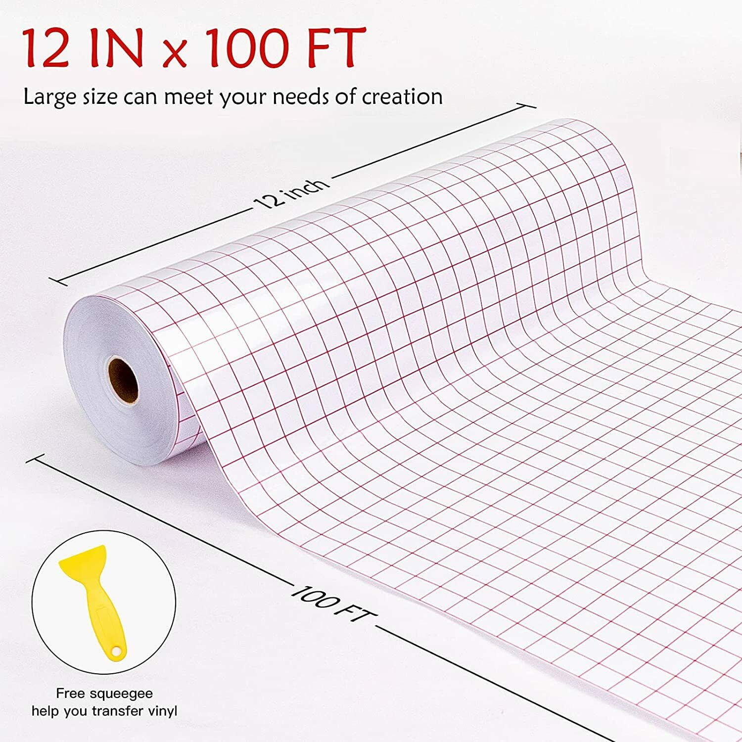 XFX HTV 30.5*300cm Vinyl Transfer Paper Tape Roll Cricut Adhesive Clear  Alignment Grid Hotfix Paper Positioning Papers Stickers