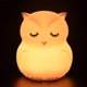thumbnail image 1 of Luz nocturna infantil colorida, lámpara LED táctil, 9 colores, recargable por USB, de silicona, para mesita de noche, luz ambiental, iluminación interior, dormitorio - Búho A, 1 of 5