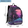 thumbnail image 2 of FORMRS Unisex School Backpack 17" Student Travel Bag with Laptop Compartment, Night Neon Road, 2 of 7