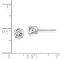 thumbnail image 2 of Primal Silver Sterling Silver 5mm Round Snap Set Cubic Zirconia Stud Earrings, 2 of 4