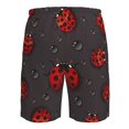 thumbnail image 6 of Kll Red Ladybugs On Dark Background Men'S Casual Summer Beach Shorts Hawaiian Shorts With Pockets-Large, 6 of 9