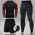 thumbnail image 2 of JAJAHO Mens Workout 3 Piece Outfits Tummy Control Long Sleeve Shirt And Pants Athletic Running Suit With Pockets For Basketball Training Versatile Outfit, 2 of 3