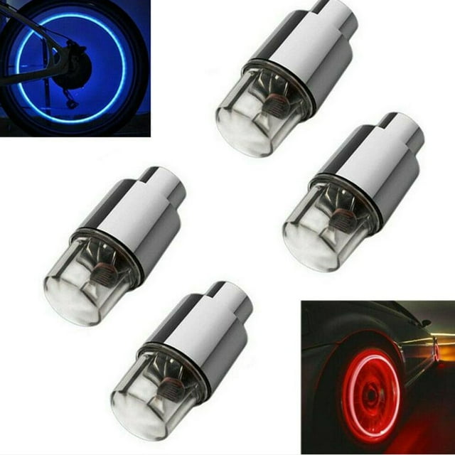 VONKY 4pcs/set Wheel Spokes LED Light Bright And Eye-catching Illumination For Safety Riding Wide Blue+4pcs