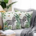 thumbnail image 5 of Outdoor Waterproof Pillow Covers Pack of 2, Summer Animal Watercolor Black Zebra Palm Leaf Texture Decorative Throw Pillowcases Cushion Covers for Garden Patio Tent Sofa Couch, 16x16 inch, 5 of 8