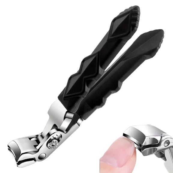 Angled Head Nail Clippers for Fingernails and Toenails, Wide Opening Stainless Steel Nail Clipper for Thick Nails, Ergonomic Grip Nail Trimmer for Adult Use