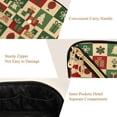 thumbnail image 5 of FORMRS Makeup Bag Travel Cosmetic Organizer for Women Fold Flat Zipper Pouch with Handle, Christmas Plaid Pattern, 5 of 8