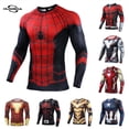 thumbnail image 2 of Superhero Spiderman Captain America Camiseta Hombre Moda Casual Compresión Cosplay Disfraz Deportes Fitness Camisapangjing, 2 of 4