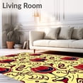 thumbnail image 2 of ODIKA 5'x7' Machine Washable Non-Slip Area Rug, Sophisticated Crystal Stemware Entrance Featuring Cabernet Motif High Traffic Rug, Yellow, 536309, 2 of 7
