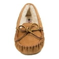 thumbnail image 2 of Minnetonka Womens Cally Suede Aztec Moccasins Tan 7 Wide (C,D,W), 2 of 5