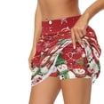 thumbnail image 4 of Yuyamidu Snowman Women's High Waisted Golf Skirts Colorful Lights Tennis Athletic Skort Christmas Tummy Control Athletic Skirts with Shorts Size 3XL, 4 of 8