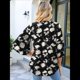 thumbnail image 4 of Blusas de Mujer con Mangas 3/4 y Cuello en V Holgado con Estampado de Pétalos de , Blusas de Trabajo de Negocios Flores Blancas XXL, 4 of 7