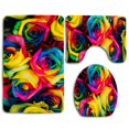 thumbnail image 1 of ABPHQTO Rosas arcoiris Juego de alfombras de baño de 3 piezas Alfombra de baño Alfombra de contorno y tapa de inodoro ABPHQTO Cont-CHAPPLE-11621, 1 of 2