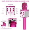 thumbnail image 5 of Micrófono de karaoke inalámbrico Bluetooth para Adultos, para fiesta de cumpleaños (rosa rojo), 5 of 5