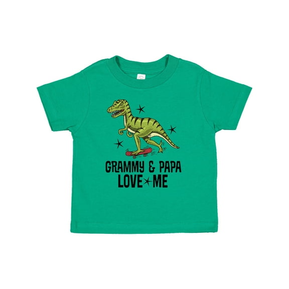 Inktastic Grammy and Papa Love Me Dinosaur Grandson Boys Toddler T-Shirt