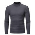 thumbnail image 2 of Snorda Men's Standard Slim-fit Long-Sleeve T-Shirt - Solid Color Casual Comfortable Elastic Slim Mid-Collar Mens Long Sleeve T Shirts, 2 of 4