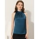 thumbnail image 2 of INSPIRE CHIC Blusa elegante de satén sin mangas con lazo y cuello de pajarita para mujer Azul eléctrico S, 2 of 5