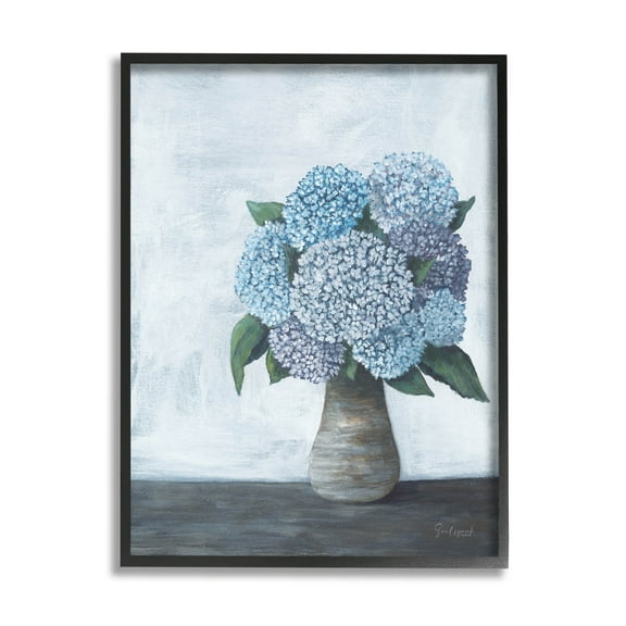 Stupell Industries Traditional Hydrangea Bouquet Painting Black Framed Art Print Wall Art, Design by Soulspeak & Sawdust