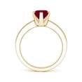 thumbnail image 2 of ANGARA Natural Tapered Shank Oval Solitaire 2 ct Ruby Ring in 14K Yellow Gold for Women (Size-9x7mm) | July Birthstone, Birthday, Anniversary, Jewelry Gift for Women | Natural Ruby Ring, 2 of 9
