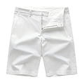 thumbnail image 5 of Plus Size Men's Casual Chino Shorts Loose Fit Thin Breathable Summer Work Pants, Cotton-Spandex Elastic Waist Quick Dry Business Office Daily Wear Activewear Essentials | JASKFLY,White 4XL, 5 of 6