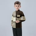 thumbnail image 7 of Long Sleeve Plaid Button Up Shirts for Boys Girls Classic Collared School Uniform Tops Kids and Toddlers Blouses (2 Years, Brown), 7 of 7