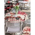 thumbnail image 4 of Outdoor Tablecloth with Umbrella Hole and Zipper, Valentine's Day Round Table Cloth 60 Inch Waterproof Tablecloth, Pink Love Balloons Trees Truck Plaid Beige Picnic Table Cover for Patio Camping, 4 of 7
