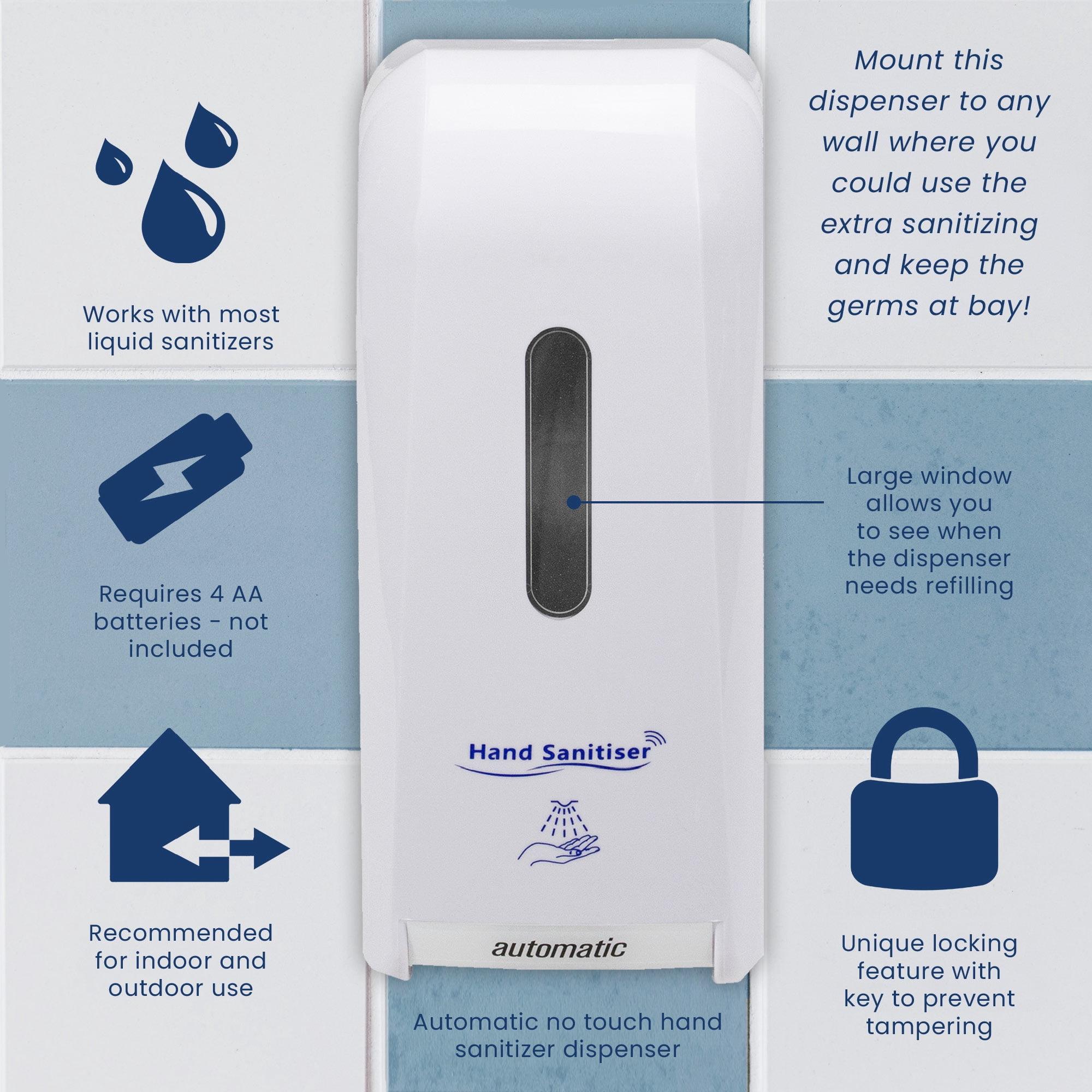 Northlight Automatic Hand Sanitizer/Liquid Soap Dispenser - 1000 ml Capacity