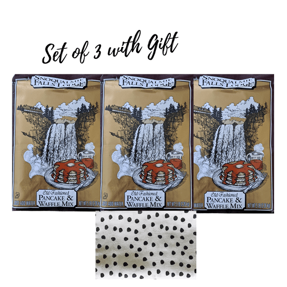 Snoqualmie Falls Lodge Old Fashioned PANCAKE & WAFFLE Mix 5lb. Set of 3 with a Gift